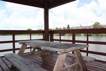Two lake front gazebos